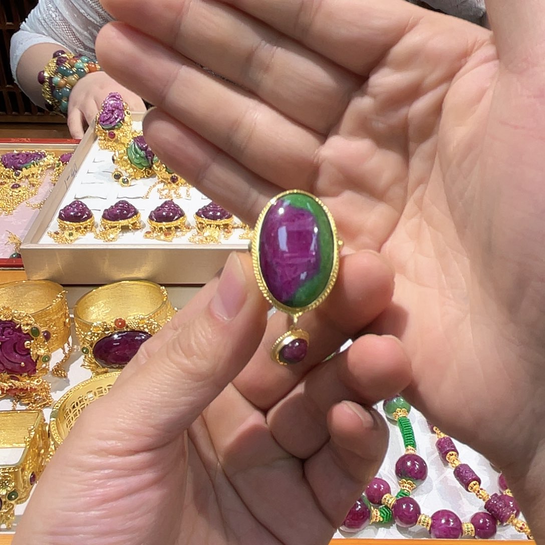 锦纶非金属戒指红宝