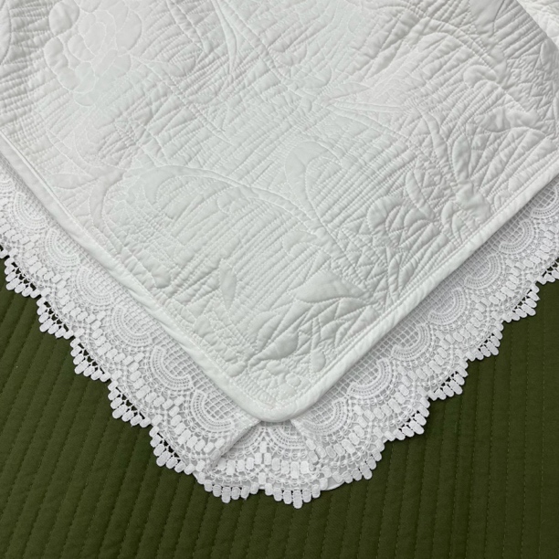 （微瑕）不是棉多针绗缝纯色水洗磨毛布床盖