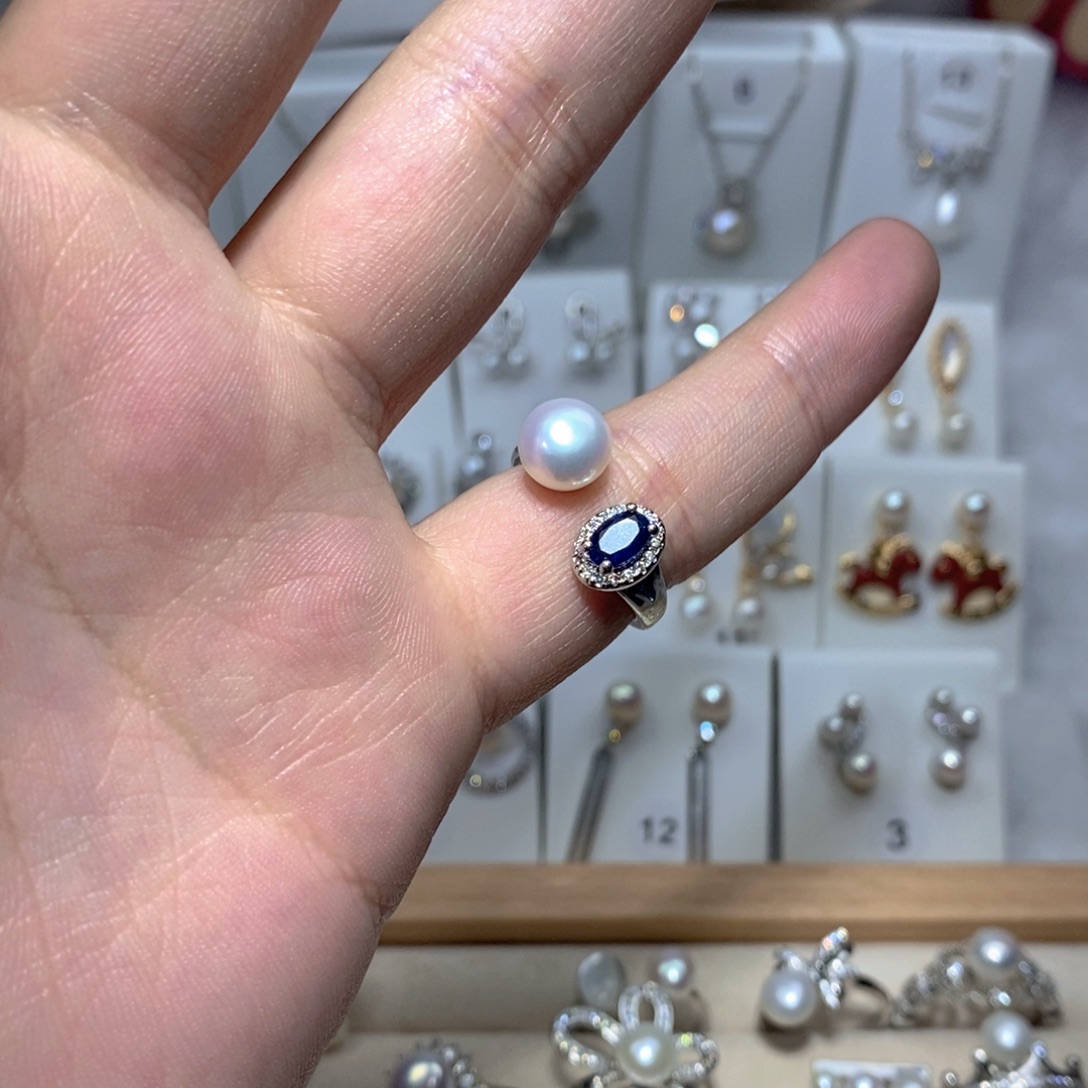 淡水珍珠耳饰银S925镶嵌