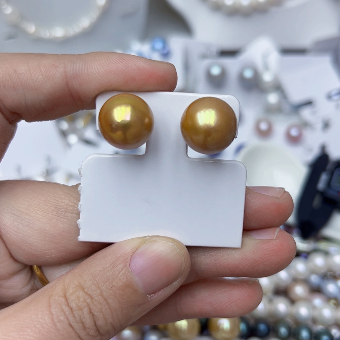 淡水珍珠耳饰银S925镶嵌