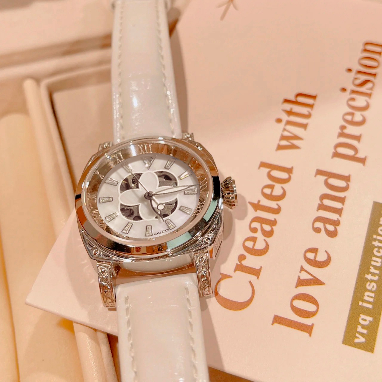 【专柜正品】ORCO 高奢高定老有钱花浮雕镂空夜光全自动机械女表