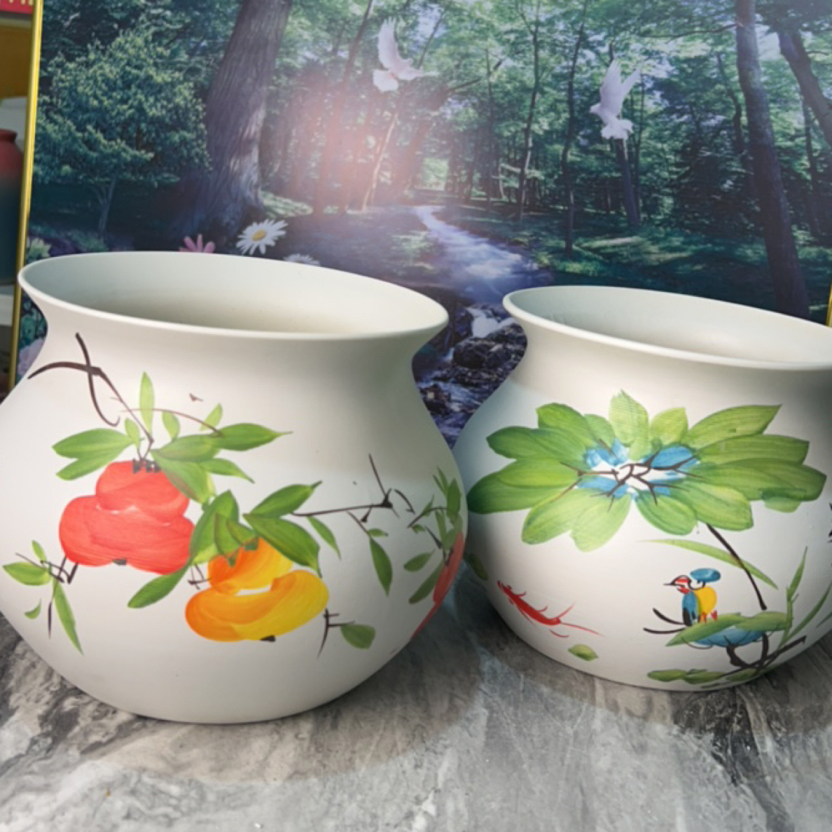 景德镇粗陶透气大口径花盆适合兰花多肉等绿植家用高19口21