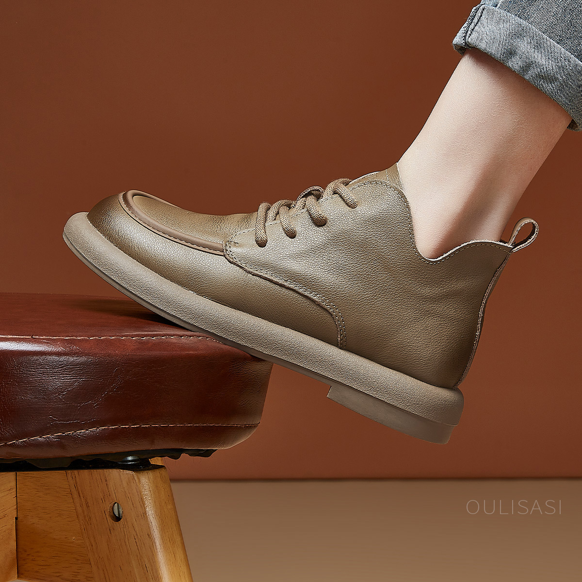 | 独行者-马丁 | 3公分 头层牛皮 卡其色 大棉加绒保暖马丁靴 169