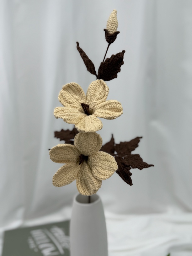 手工钩织毛线凌霄花束成品创意节日礼品