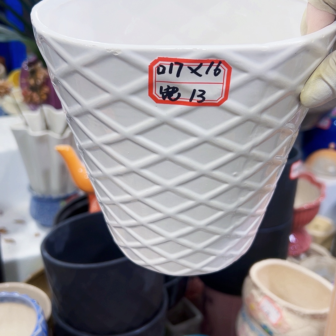 有孔，外贸尾单陶瓷花盆凑单10米包邮