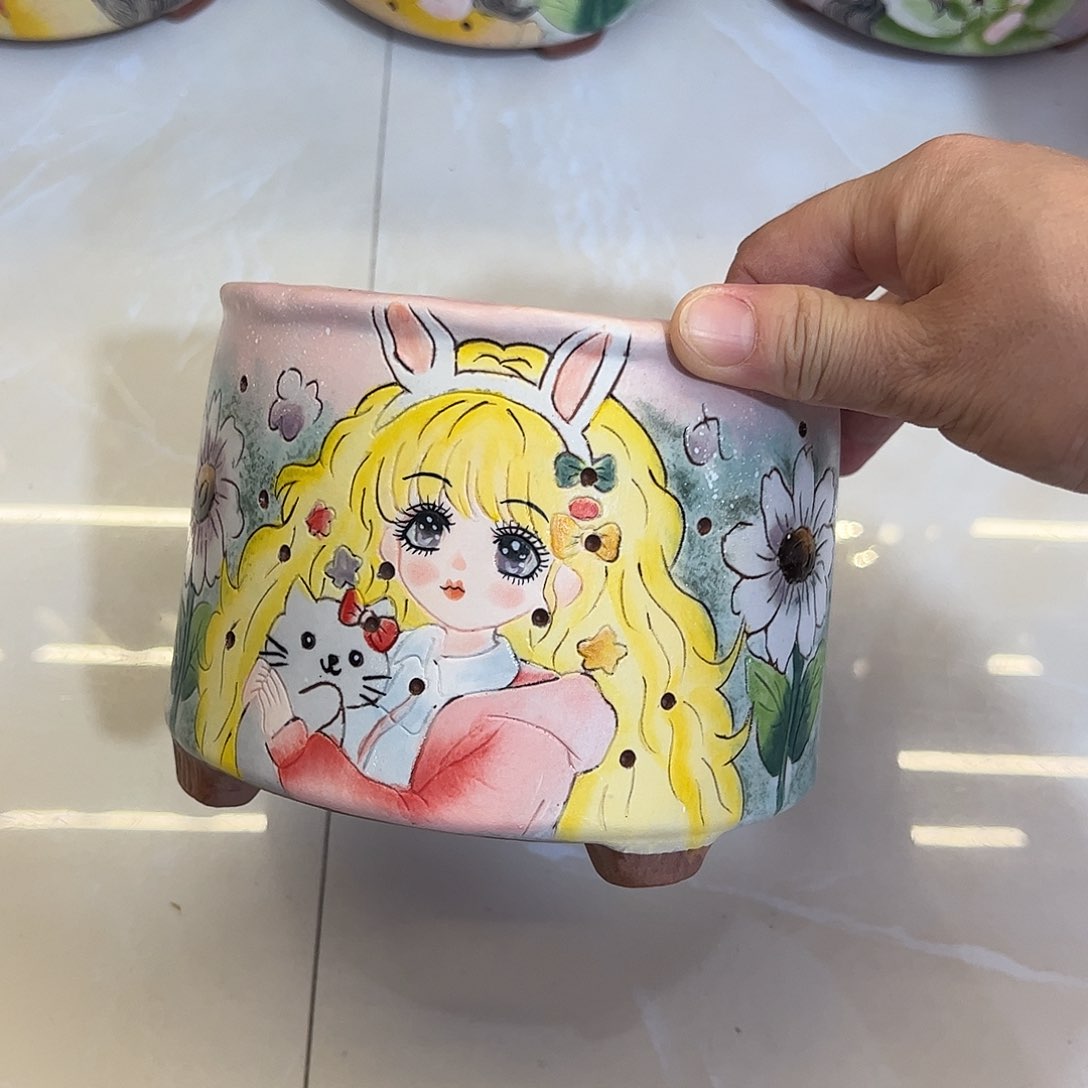 景德镇陶瓷花盆口12高11