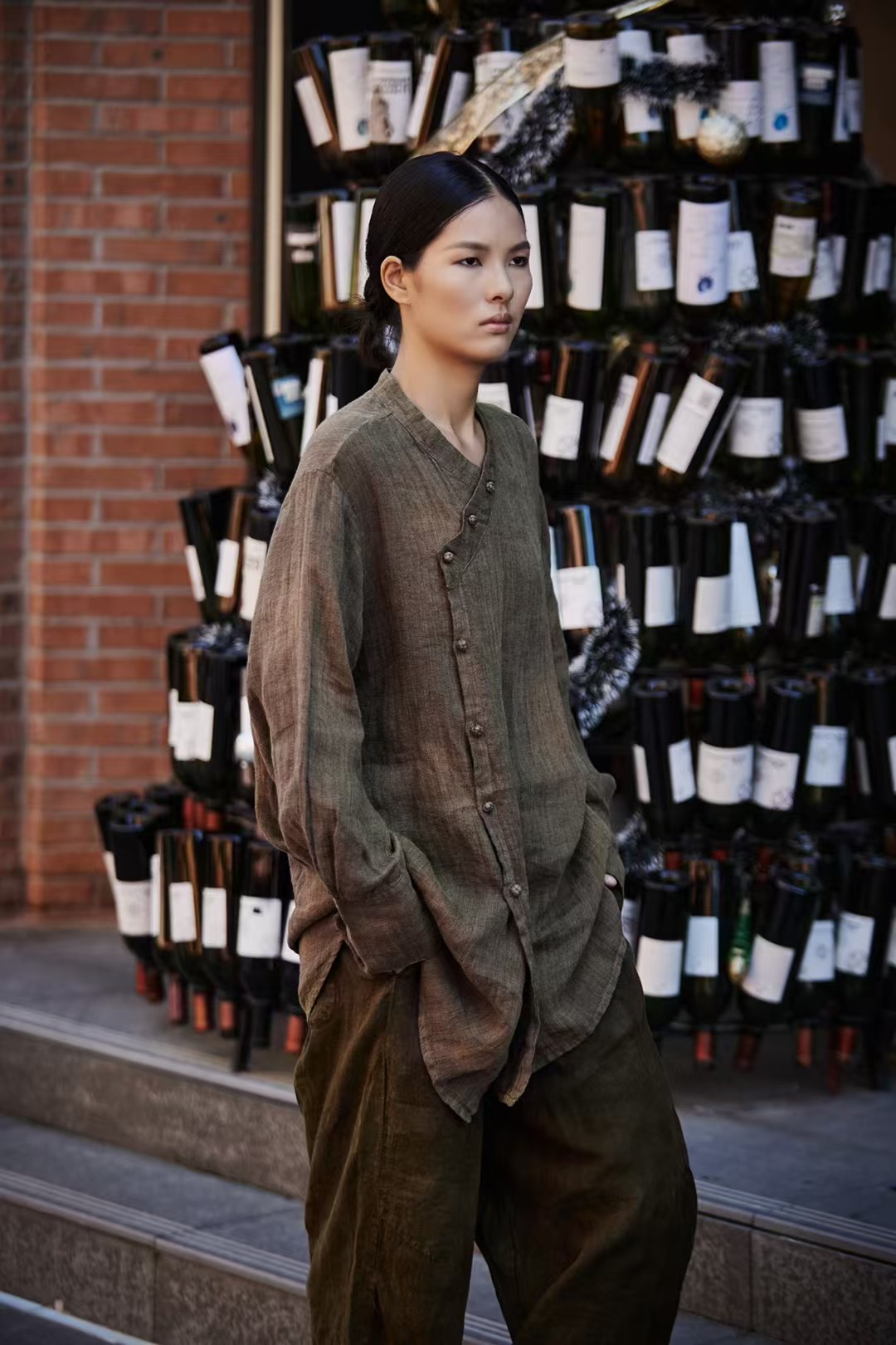 麻依者～原创个性复古斜襟盘扣衬衫1285网红