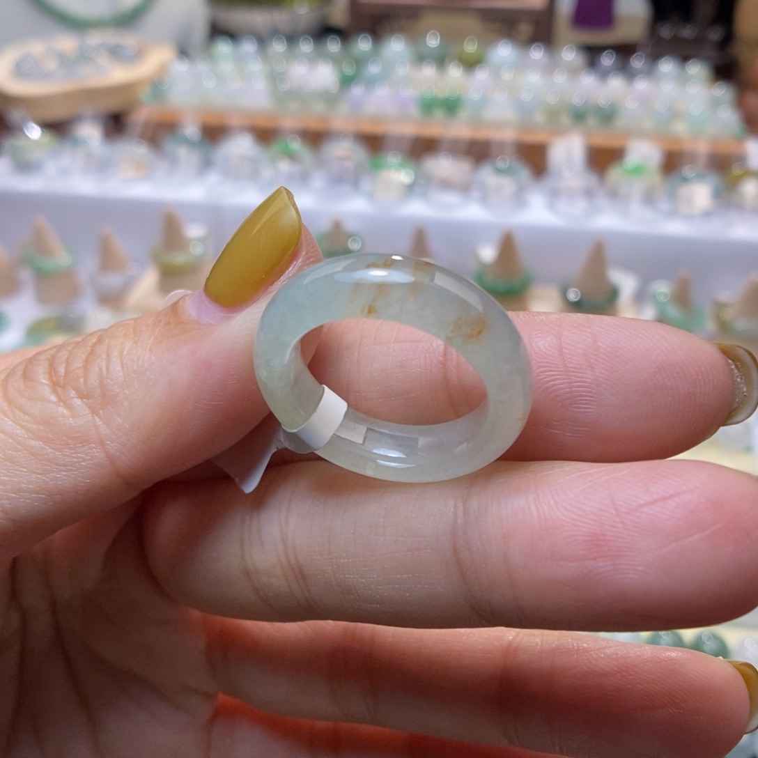 翡翠未镶嵌戒指15号洒金