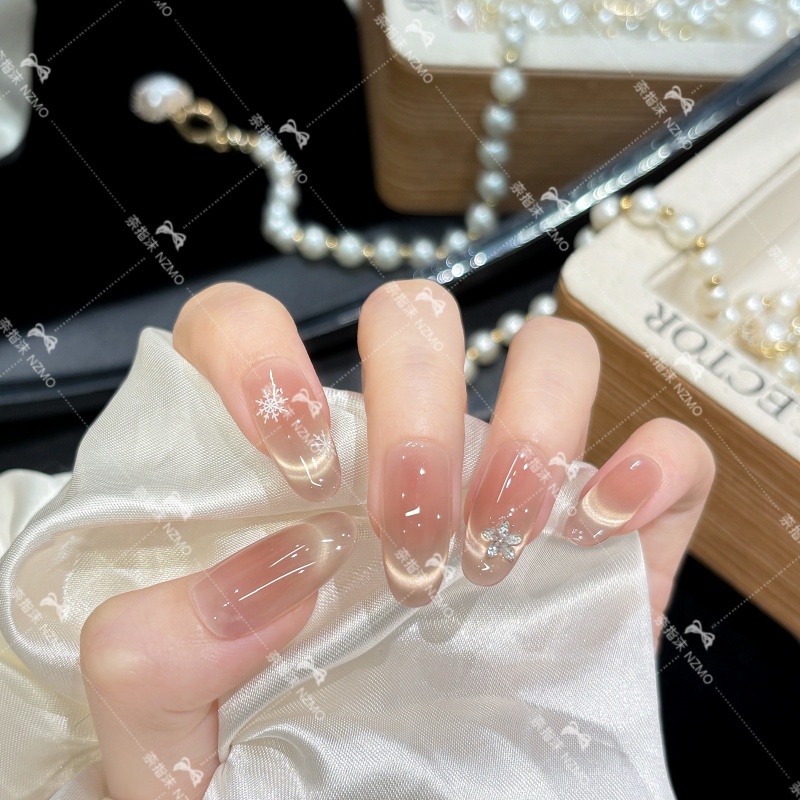 【冬日恋歌】秋冬新款温柔显白法式纯手工气质仙女穿戴甲