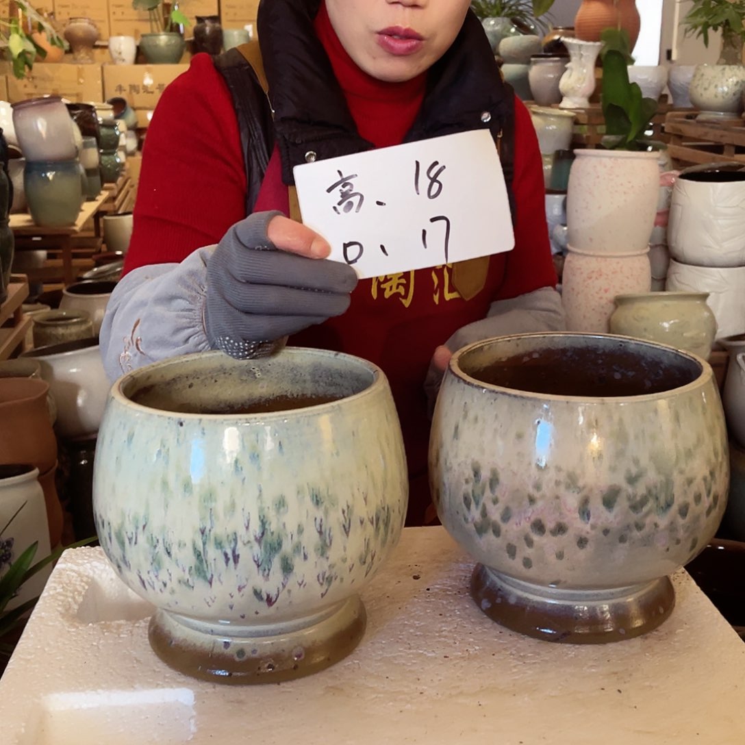 紫砂花盆高度18口径17