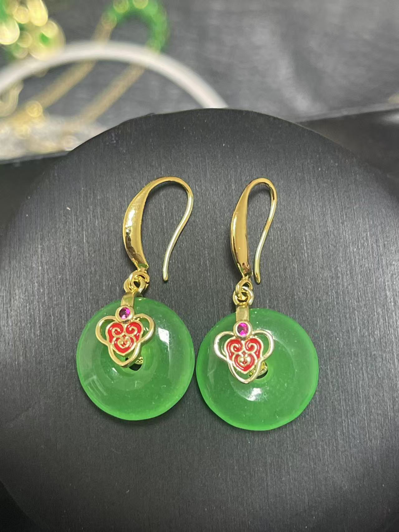 翡翠耳垢14k金气质