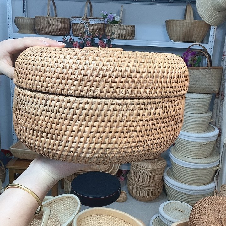 l***，木藤编口28带盖收纳盒