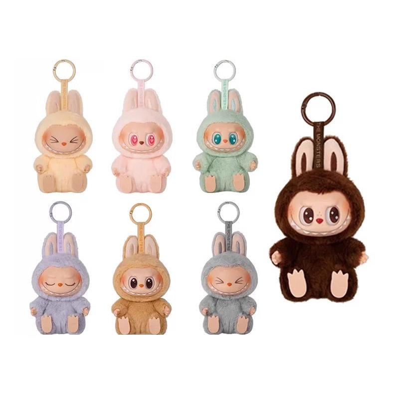 【现货秒发】二代2.0坐坐派对搪胶脸毛绒盲盒公仔钥匙扣潮玩