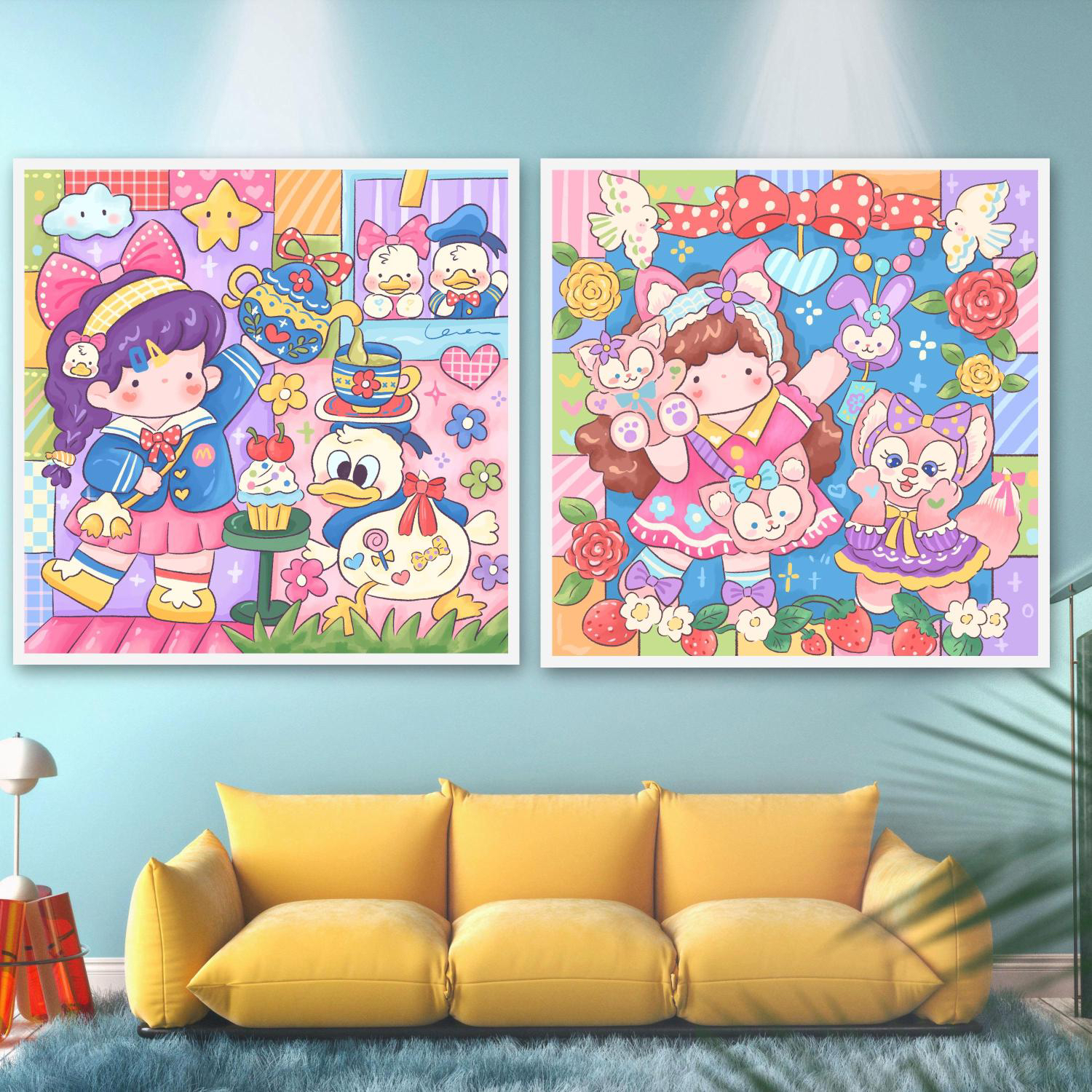 【新疆长绒棉】美林定制：茶趣萌缘 玲梦星盈 大格65×65c（52色.53色）