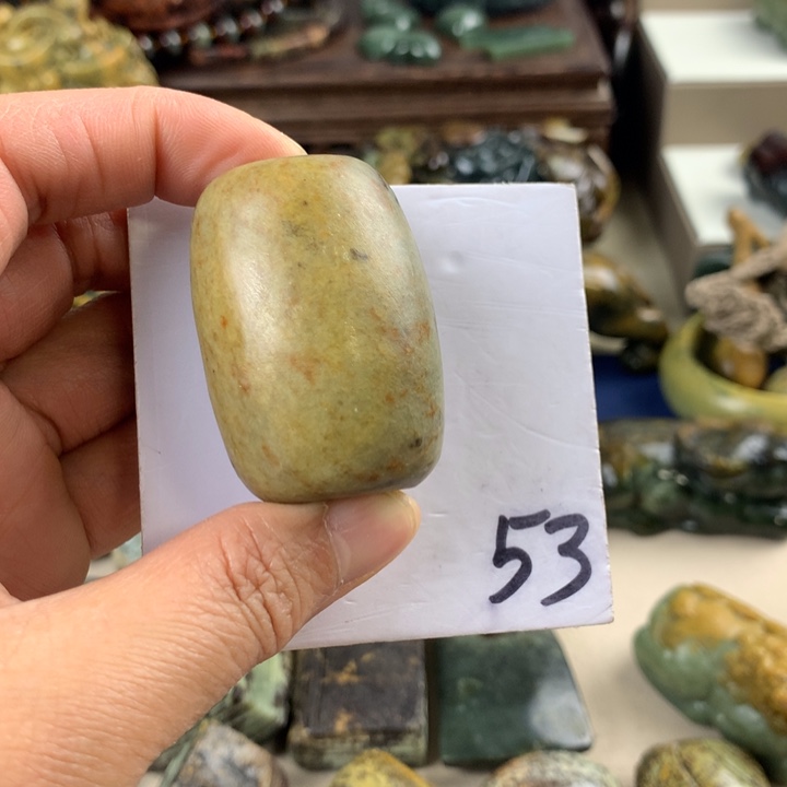 岫岩河磨玉（透闪石质玉）手把件未镶嵌无*