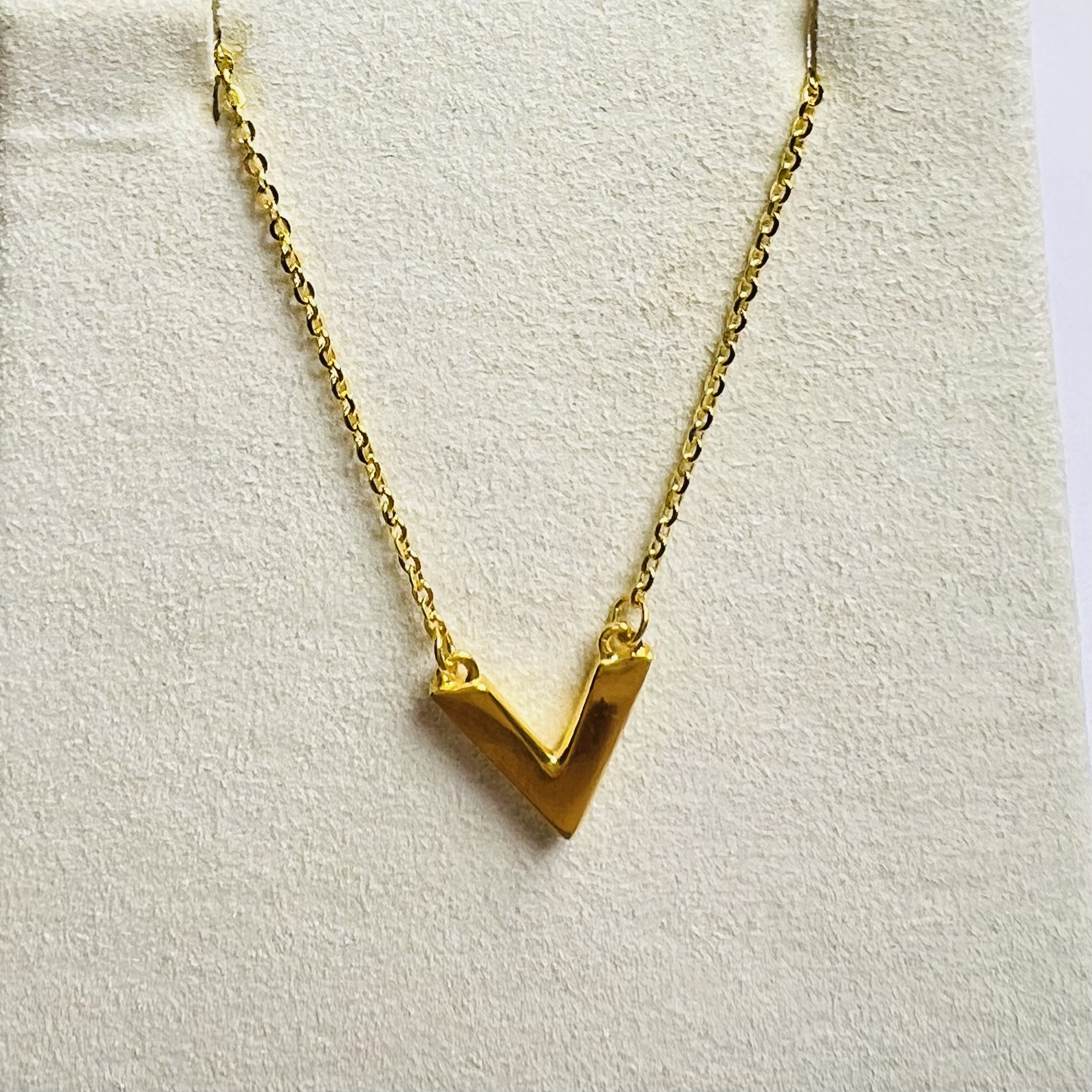 足金999 黄金V型锁骨链