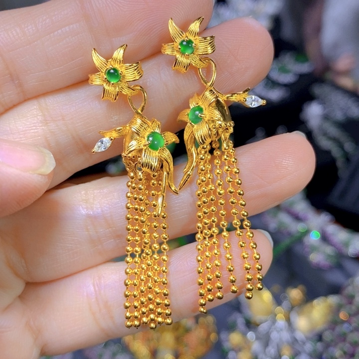 翡翠戒指银S925镶嵌天然翡翠