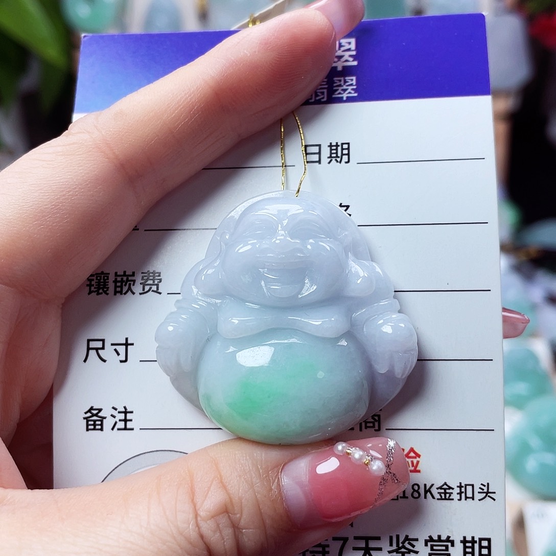 翡翠未镶嵌颈饰佛公17