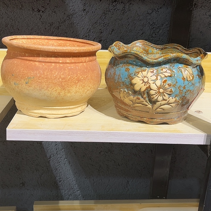 瓷片花盆多肉植物艺术品