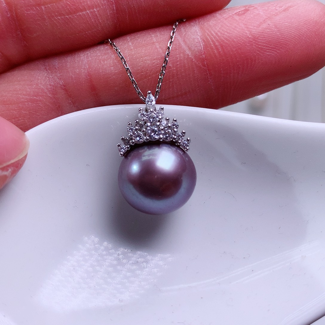 淡水珍珠吊坠(赠链)银S925镶嵌