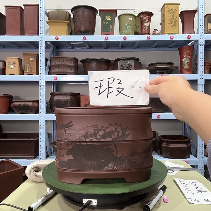 花盆紫砂微瑕荷花