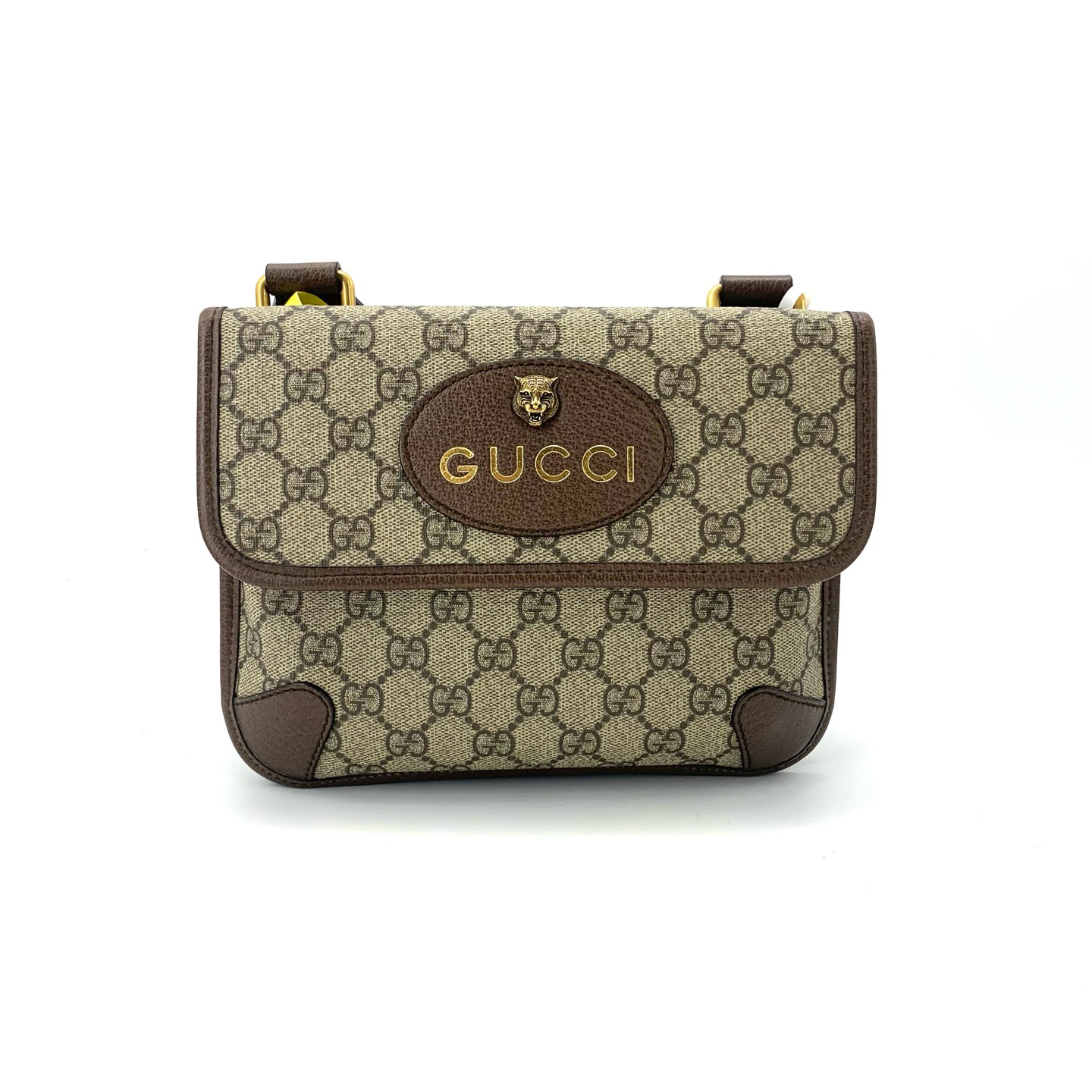 99新 GUCCI/古驰 经典老花时尚双面虎头小号斜挎包 尺寸22/17中性