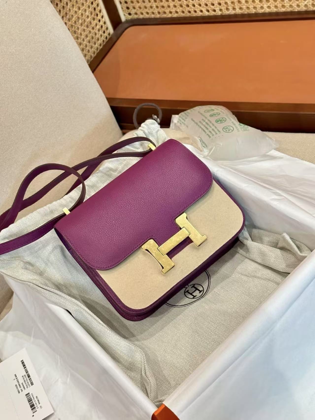 95新 Hermes/爱马仕 海葵紫19康康 12539132