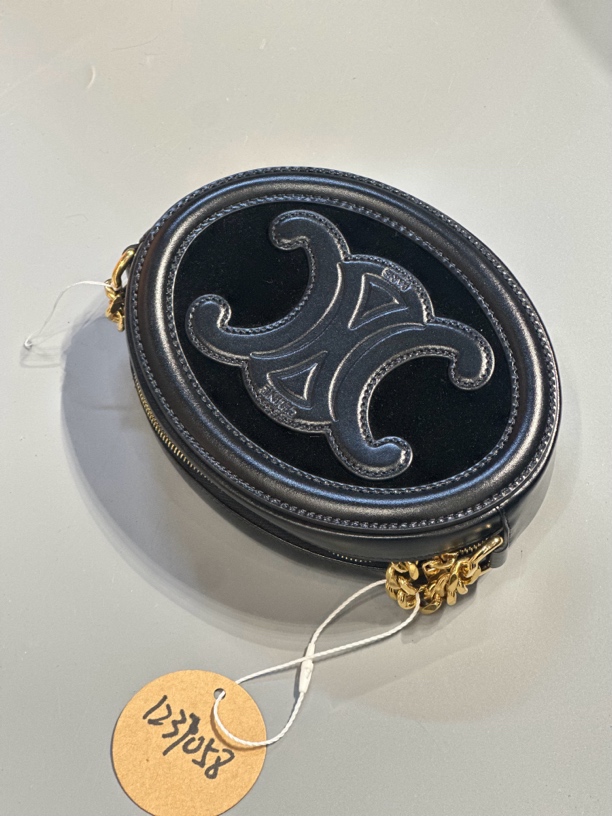 95新 Celine/思琳 夏七中古/Celine凯旋门黑猪鼻包/单肩包1237058