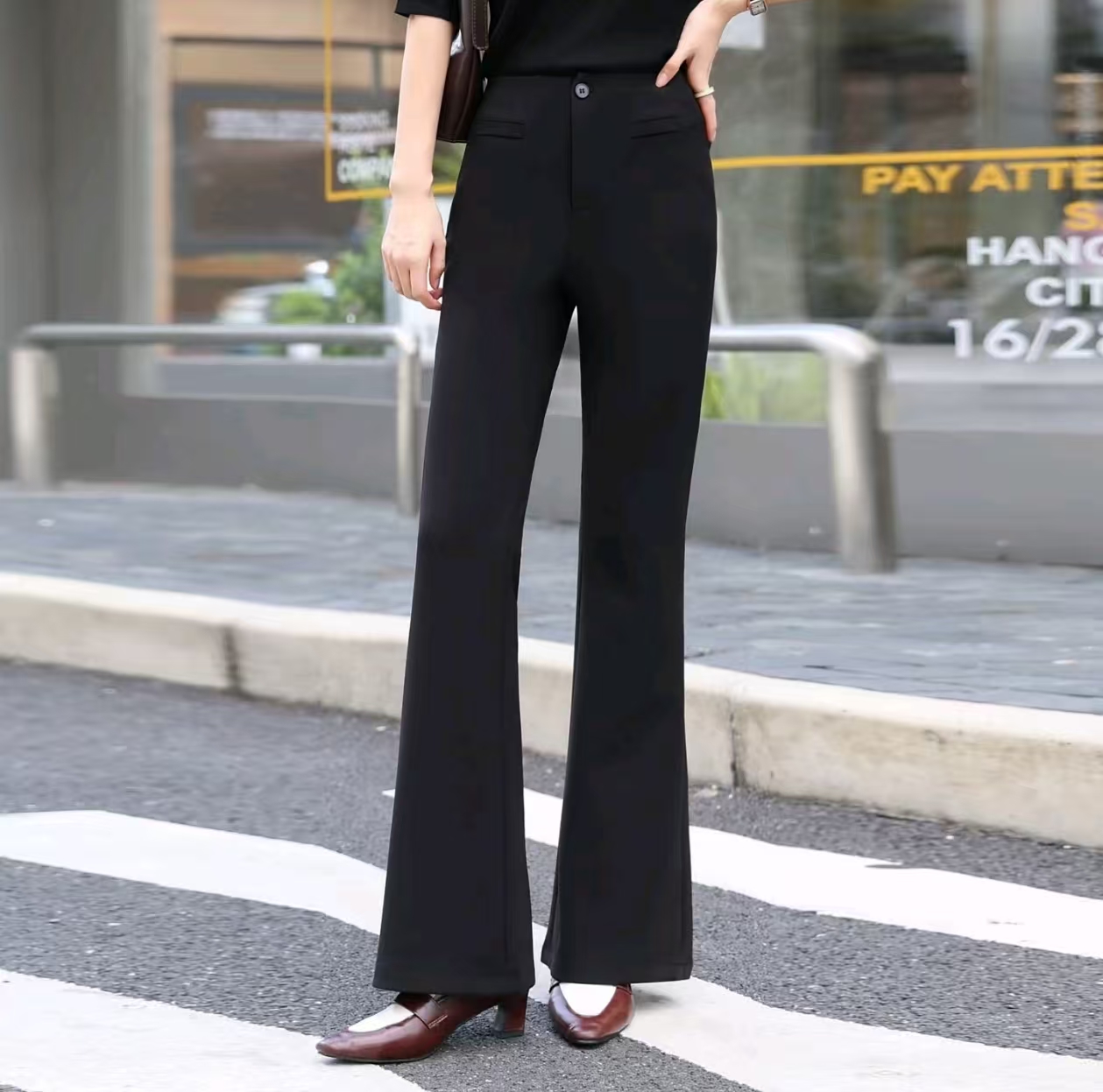 晗姐服饰 新品加绒百搭裤子225392-1