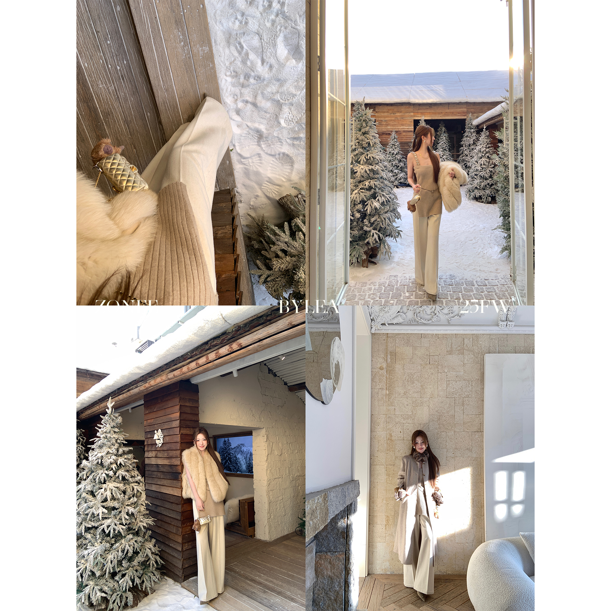 ZONEE 巴黎十六区 黑标系列！法式95羊毛5羊绒米白色直筒阔腿裤