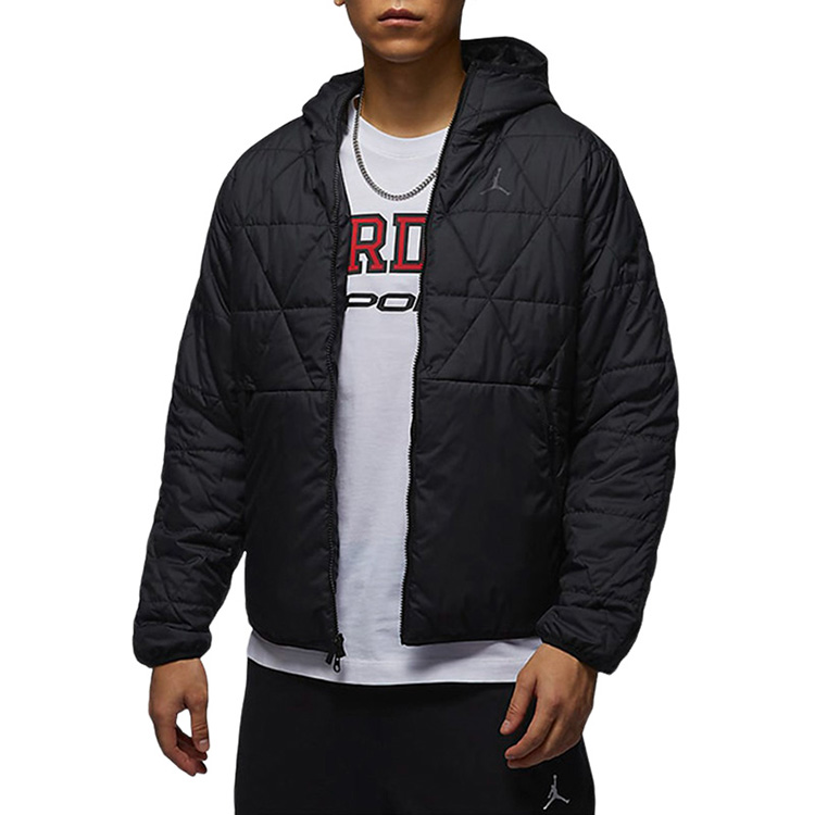 耐克/NIKE男子黑色Jordan保暖连帽夹克外套 FZ3163010