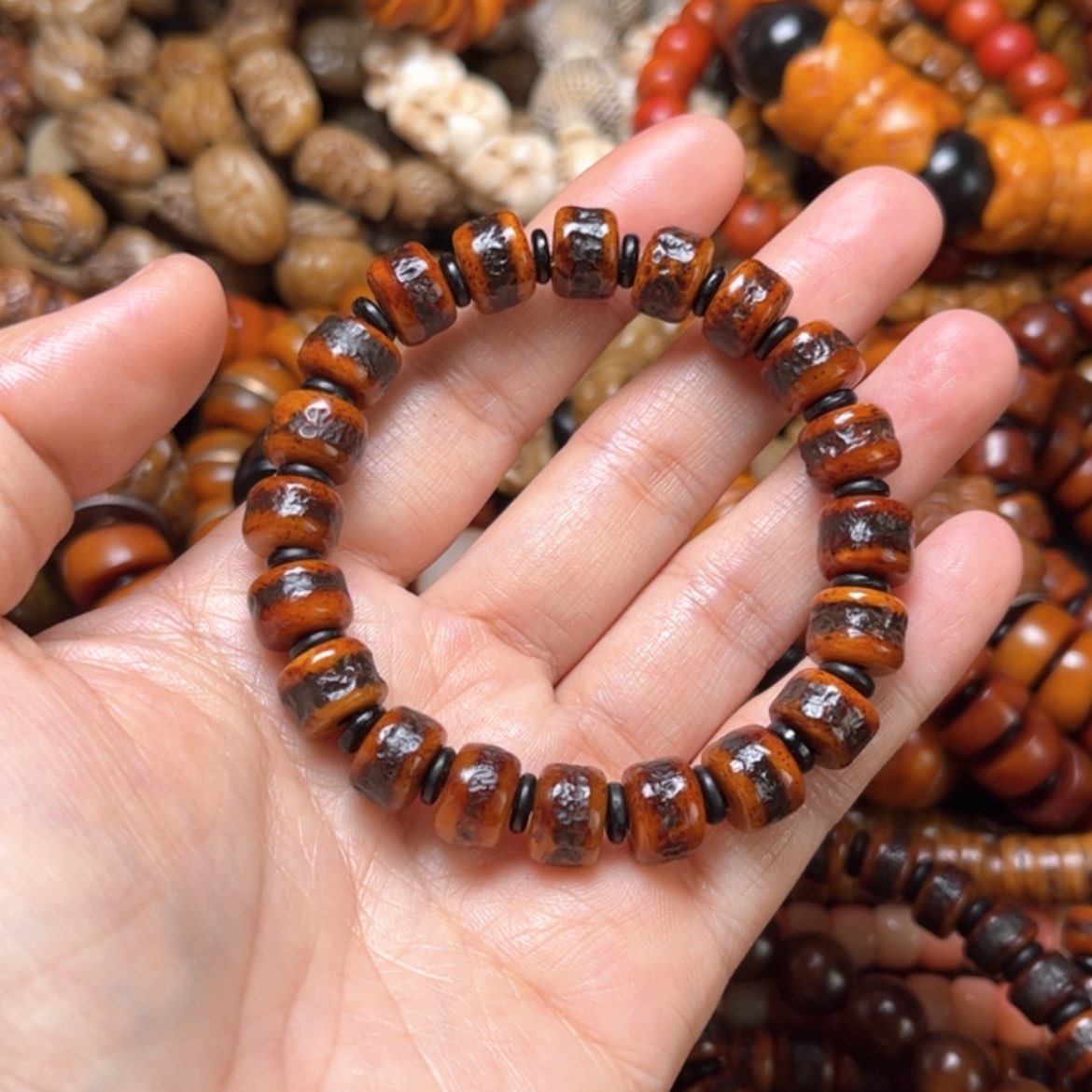 【闪购商品】牛骨手串/手链牛骨红10×20颗女款