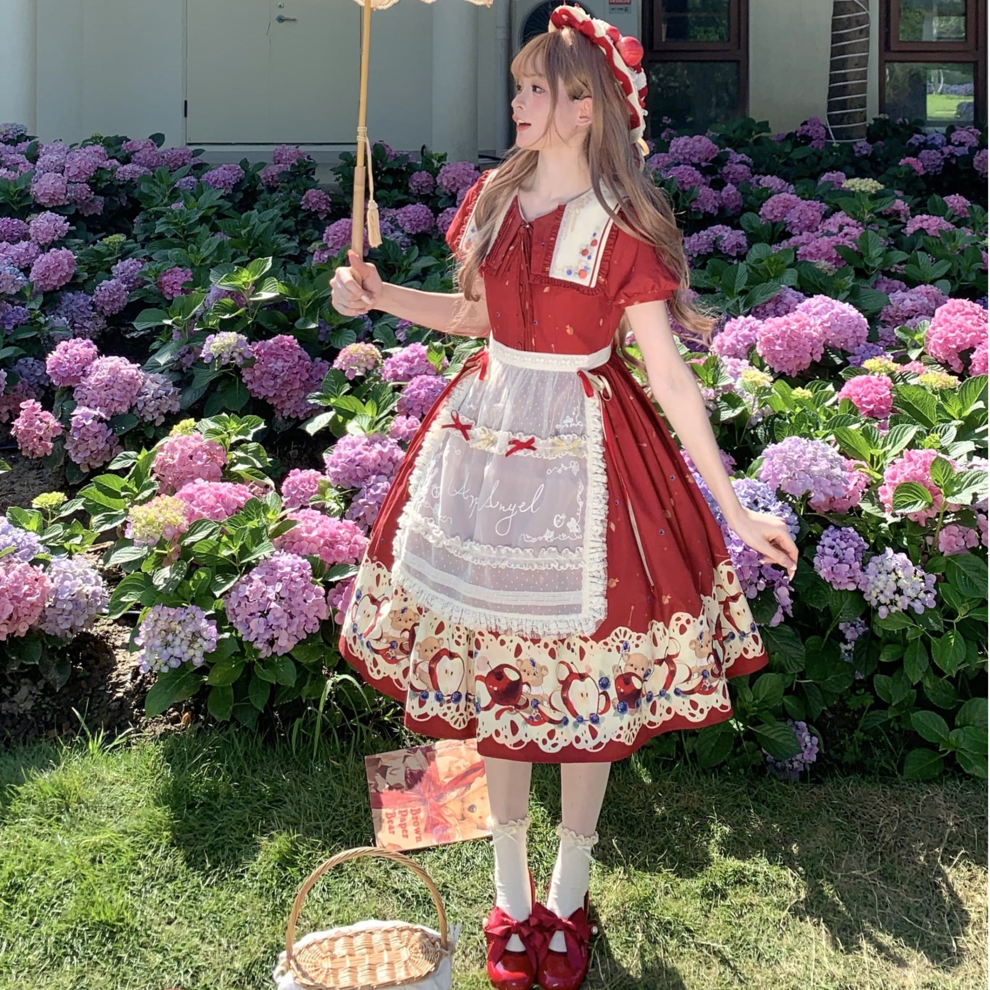【现货】一颗小奶糖寄售 来一口苹果吗温柔田园风少女lolita连衣裙