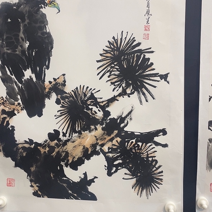 国画四尺三开作品