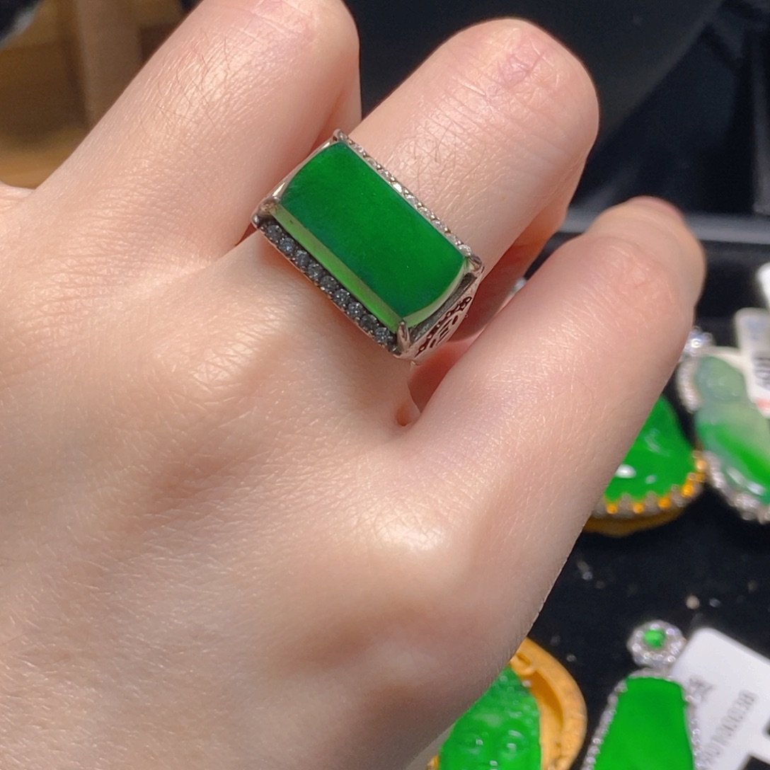 翡翠银S925镶嵌吊坠(不含链)