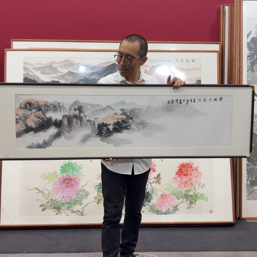 国画带框绘画160/45尺寸