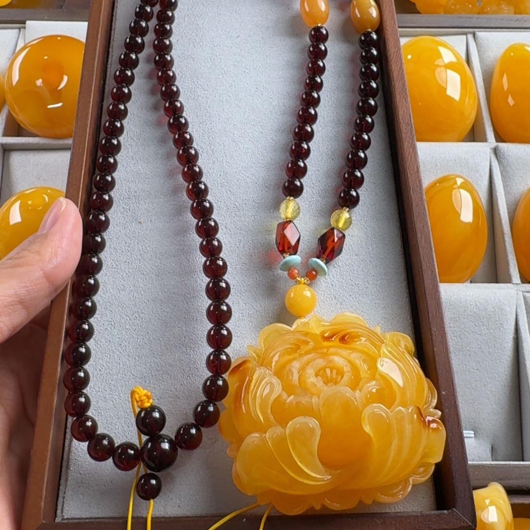 蜜蜡毛衣链未镶嵌