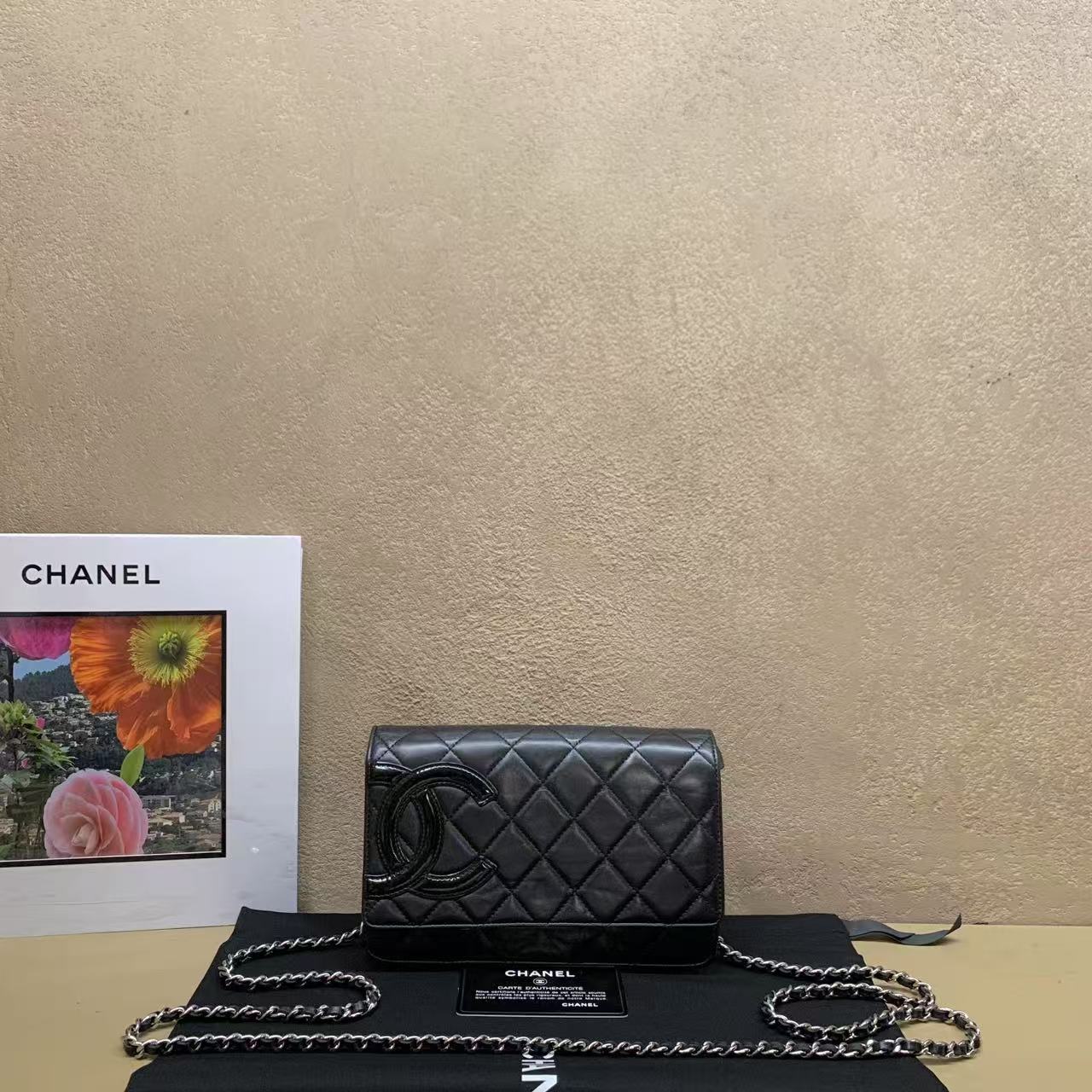 95新 Chanel/香奈儿 壹臻/若男专场黑银康鹏woc包 13开 94663837
