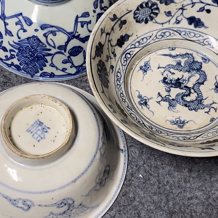 #***#青花缠枝莲碗，青花碗