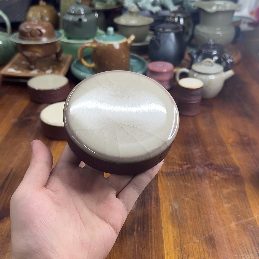 八***子小仲青瓷茶器微瑕4150