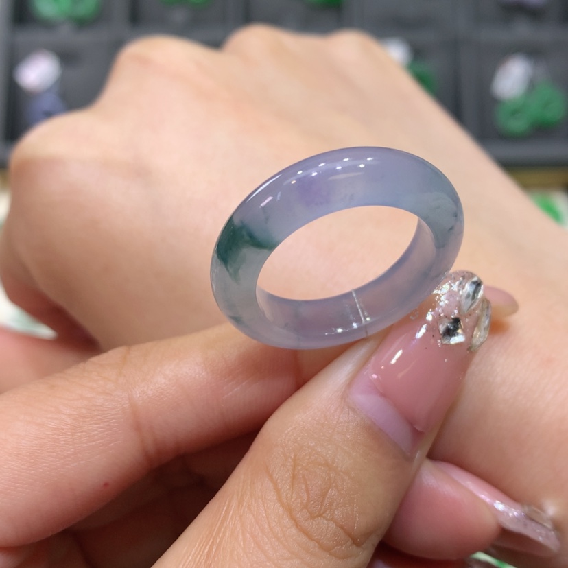 【闪购商品】翡翠戒指未镶嵌20号冰紫飘花