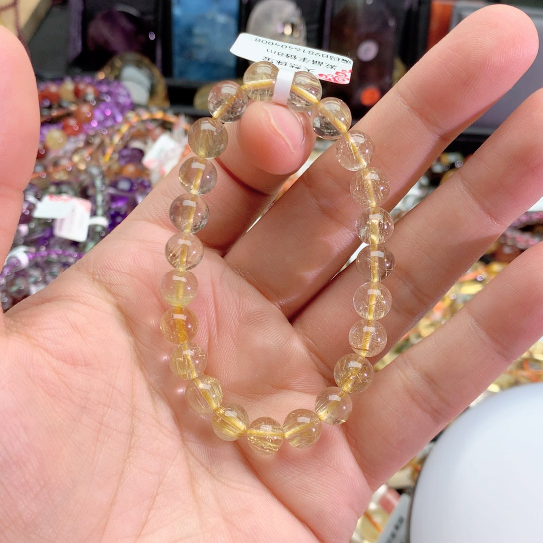 莹***水晶手链未镶嵌发晶手链8+