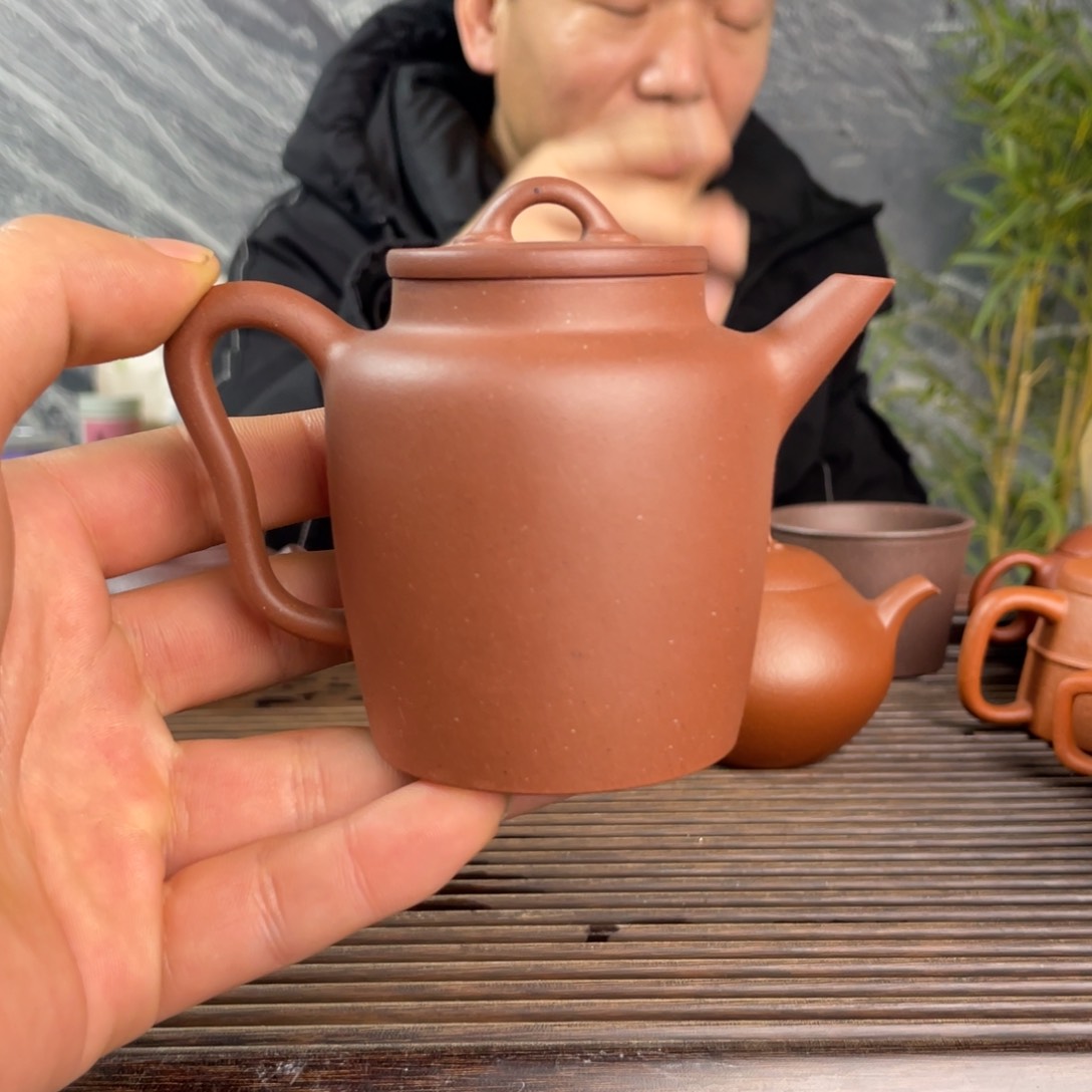 紫砂茶壶宝山老红泥及直