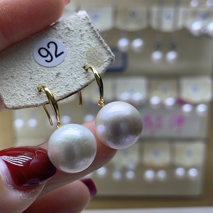 淡水珍珠耳饰银S925镶嵌