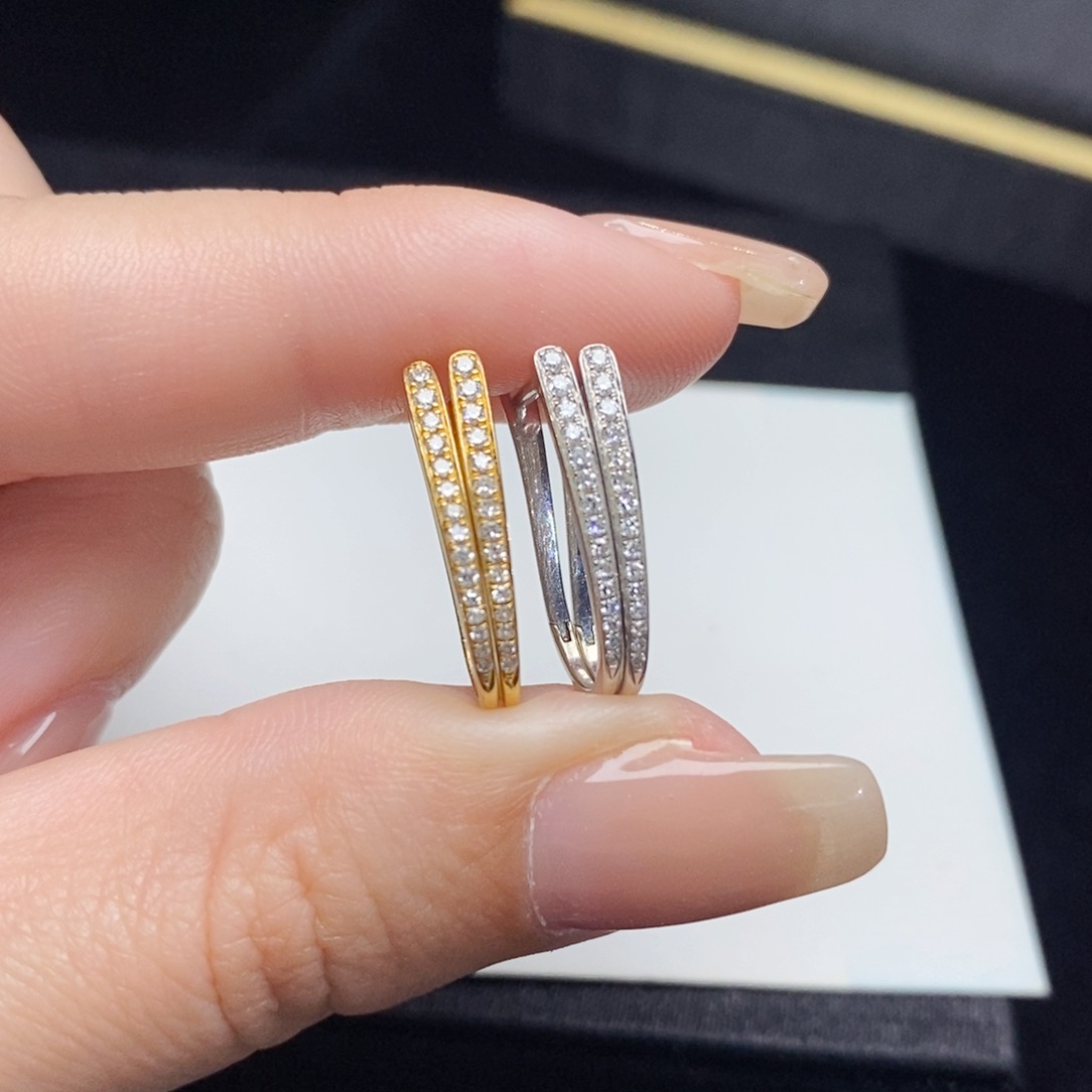 钻石耳饰18K金镶嵌渐变单排耳扣（可穿福贝）多样性一对发货