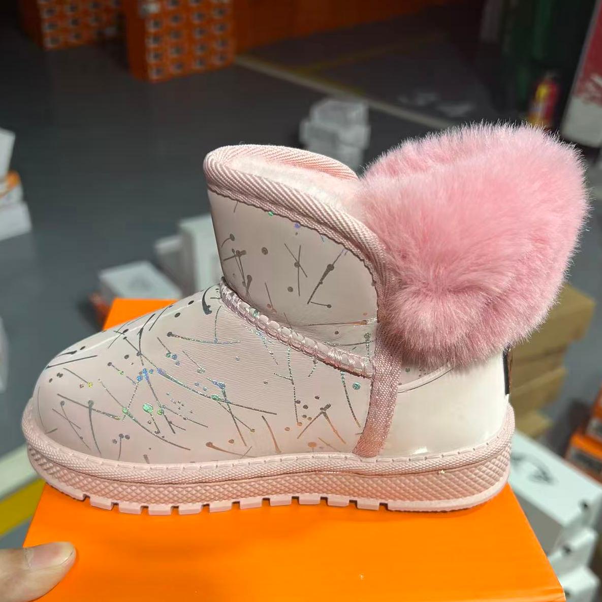 （脚长+1=内长）D616-D617儿童秋冬款棉鞋款加绒板鞋