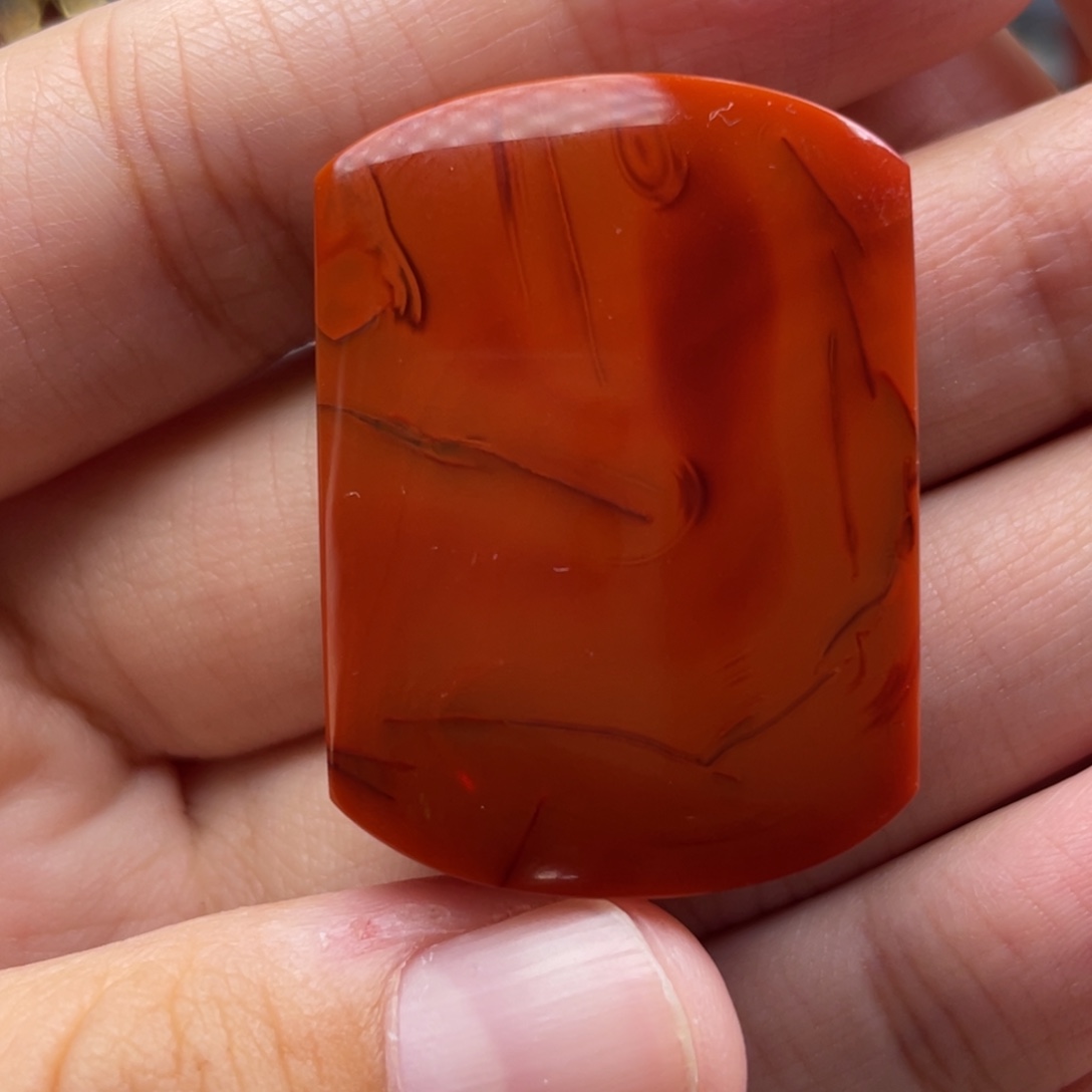 南红玛瑙未镶嵌珠宝奇石无事牌吊坠