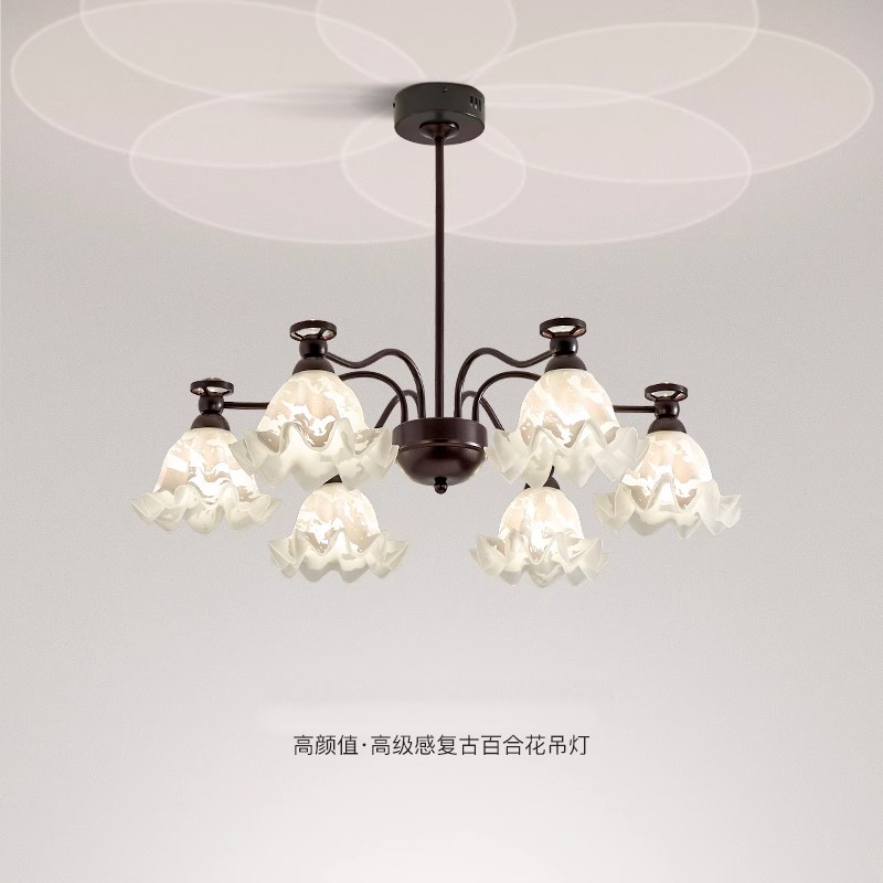 2025新款美式复古铃兰法式客厅吊灯中古餐厅主卧室吸顶灯全屋灯具
