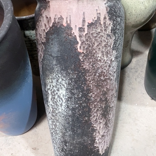 紫砂花盆口20高度45黑色灰尘