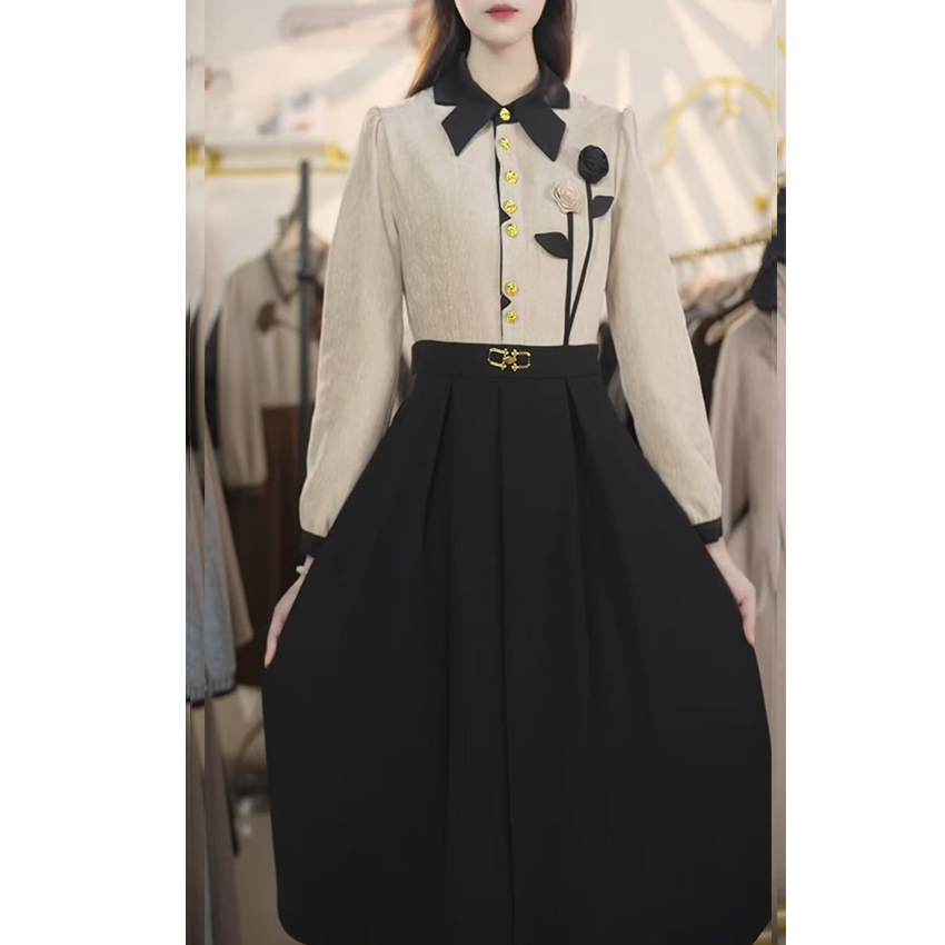 L7139【退换货运费补贴8元】连衣裙气质连衣裙收腰遮字显瘦连衣裙女